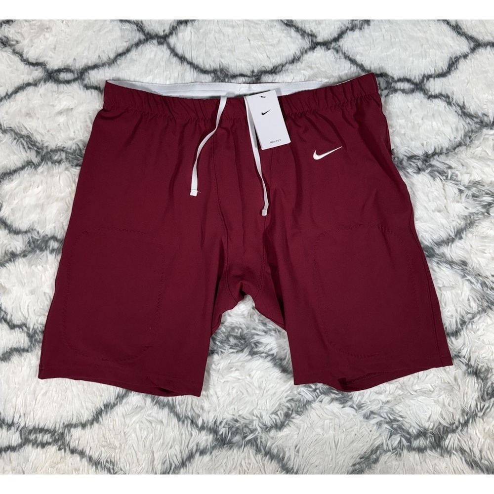 NIKE Vapor Team Football Practice Shorts Tights Maroon Mens 4XL *NEW* CW3972-610